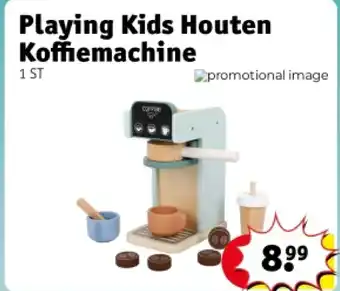 Kruidvat Playing Kids Houten Koffiemachine aanbieding