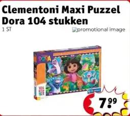 Kruidvat Clementoni Maxi Puzzel Dora 104 stukken aanbieding