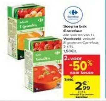 Carrefour Soep in brik aanbieding