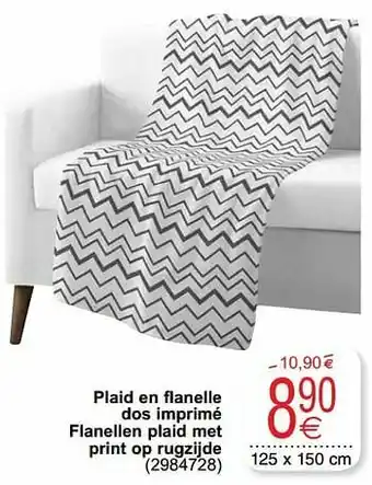 Cora Plaid en flanelle dos imprimé flanellen plaid met print op rugzijde aanbieding