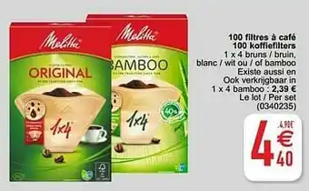 100 filtres à café 100 koffiefilters