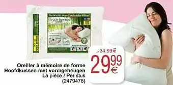 Cora Oreiller à mémoire de forme hoofdkussen met vormgeheugen aanbieding