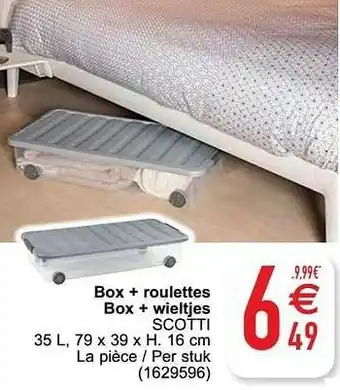 Cora Box + roulettes box + wieltjes scotti aanbieding