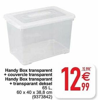 Cora Handy box transparent + couvercle transparent handy box transparant + transparant deksel aanbieding