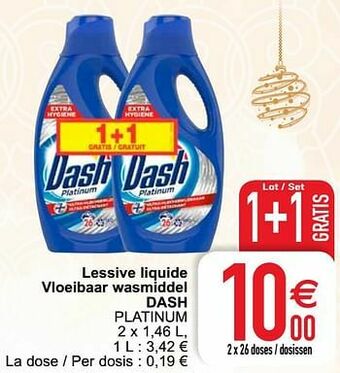 Cora Lessive liquide vloeibaar wasmiddel dash platinum aanbieding