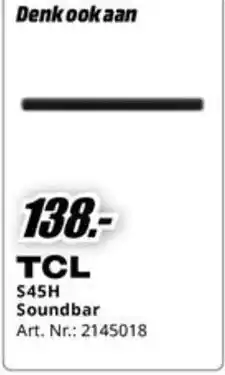 MediaMarkt TCL S45H Soundbar aanbieding