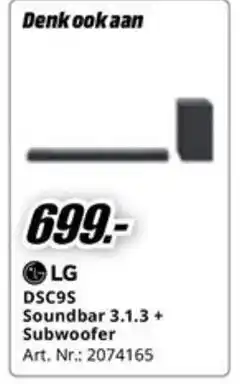 MediaMarkt LG DSC9S Soundbar 3.1.3 + Subwoofer aanbieding