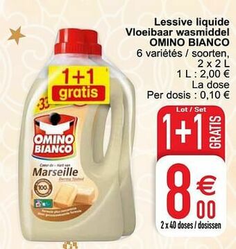 Cora Lessive liquide vloeibaar wasmiddel omino bianco aanbieding