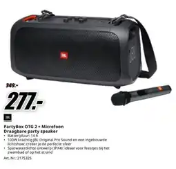 MediaMarkt JBL PartyBox OTG 2+ Microfoon Draagbare party speaker aanbieding