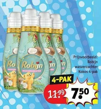 Kruidvat Robijn wasverzachter kokos aanbieding