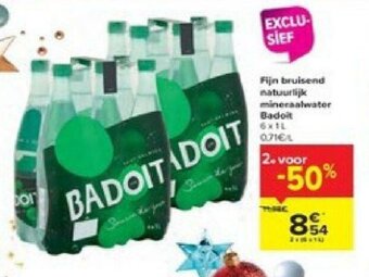 Carrefour Fijn bruisend natuurlijk mineraalwater badoit aanbieding
