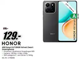 MediaMarkt Honor 400 Smart 6/128GB Velvet Zwart Smartphone aanbieding