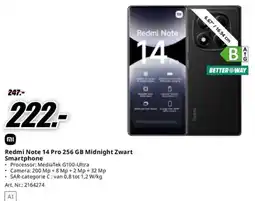 MediaMarkt Redmi Note 14 Pro 256 GB Midnight Zwart Smartphone aanbieding