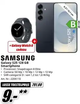 MediaMarkt Samsung Galaxy S25 128 GB Smartphone aanbieding