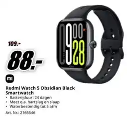 MediaMarkt Redmi Watch 5 Obsidian Black Smartwatch aanbieding