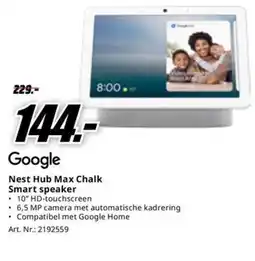 MediaMarkt Google Nest Hub Max Chalk Smart speaker aanbieding