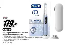 MediaMarkt Oral-B iO 9 Magnetisch blauw + reisetui Elektrische tandenborstel aanbieding
