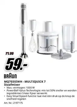 MediaMarkt Braun MQ7035IWH-MULTIQUICK 7 Staafmixer aanbieding