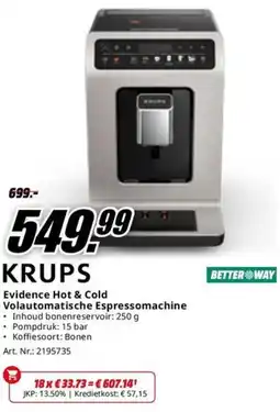 MediaMarkt Krups Evidence Hot & Cold Volautomatische Espressomachine aanbieding