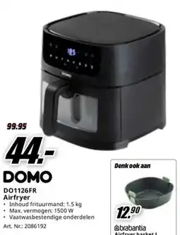 MediaMarkt Domo DO1126FR Airfryer aanbieding