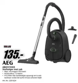 MediaMarkt AEG AB61C1OKO Stofzuiger met zak aanbieding