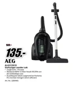 MediaMarkt AEG AL61C2ECO Stofzuiger zonder zak aanbieding