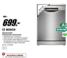 MediaMarkt Bosch SMS4EAI28E Vrijstaande vaatwasser aanbieding