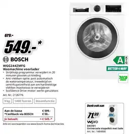 MediaMarkt Bosch WGG244ZMFG Wasmachine voorlader aanbieding