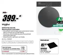 MediaMarkt Whirlpool WPM 97W ADS BE Wasmachine voorlader aanbieding