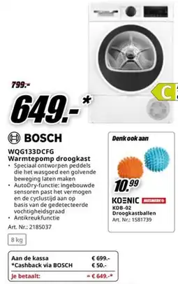 MediaMarkt Bosch WQG133DCFG Warmtepomp droogkast aanbieding