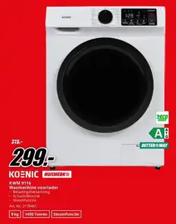 MediaMarkt Koenic KWM 9116 Wasmachine voorlader aanbieding