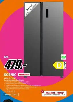 MediaMarkt Koenic KDD 171 D NF Amerikaanse koelkast aanbieding
