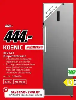 MediaMarkt Koenic KFZ 621 Diepvriezerkast aanbieding