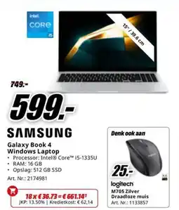 MediaMarkt Samsung Galaxy Book 4 Windows Laptop aanbieding