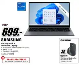 MediaMarkt Samsung Galaxy Book 4 Windows Laptop aanbieding