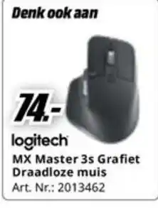 MediaMarkt logitech MX Master 3s Grafiet Draadloze muis aanbieding