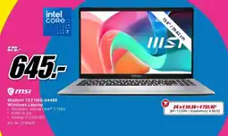 MediaMarkt msi Modern 15 F1MG-644BE Windows Laptop aanbieding