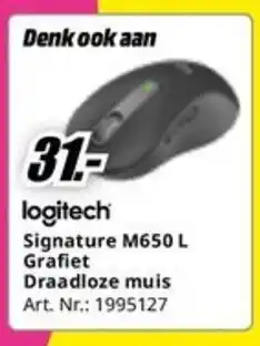 MediaMarkt logitech Signature M650 L Grafiet Draadloze muis aanbieding
