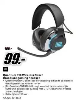 MediaMarkt JBL Quantum 810 Wireless Zwart Draadloze gaming headset aanbieding