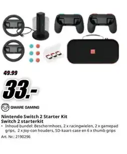 MediaMarkt QWARE GAMING Nintendo Switch 2 Starter Kit Switch 2 starterkit aanbieding