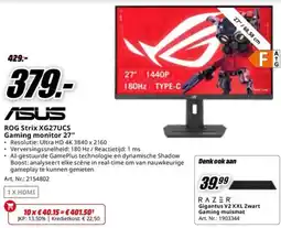 MediaMarkt Asus ROG Strix XG27UCS Gaming monitor 27" aanbieding