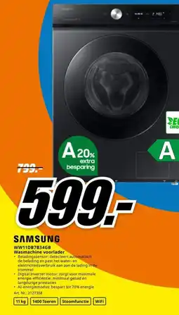 MediaMarkt Samsung WW11DB7B34GB Wasmachine voorlader aanbieding