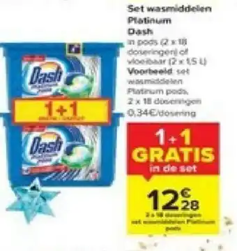 Carrefour Set wasmiddelen platinum dash aanbieding