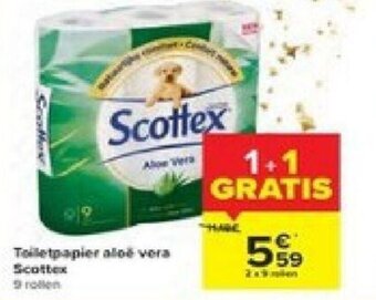 Carrefour Toiletpapier aloe vera scottex aanbieding