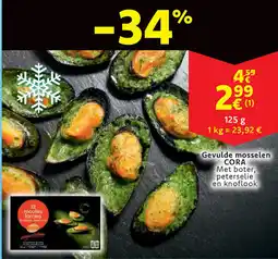 Cora Gevulde mosselen aanbieding