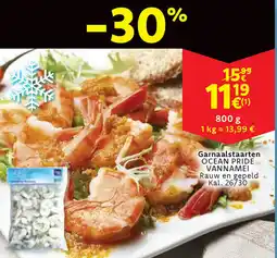 Cora Ocean pride vannamei rauw en gepeld kal. 26/30 garnaalstaarten aanbieding