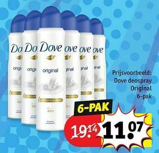 Kruidvat Dove deospray original aanbieding