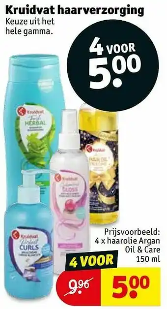 Kruidvat Haarolie argan oil + care aanbieding