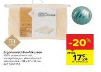 Carrefour Ergonomisch hoofdkussen aanbieding