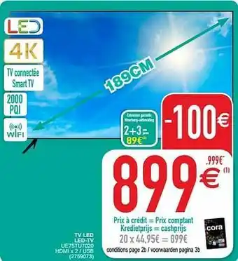 Cora Samsung tv led led-tv ue75tu7020 aanbieding